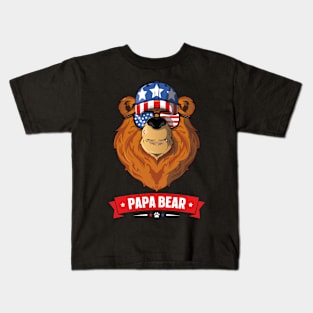 Papa Bear 4th Of July Kids T-Shirt